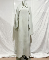 Ensemble deux pièces Abaya musulmane en polyester avec broderie florale et appliqués, robe longue maxi modeste avec hijab assorti pour tous les jours et les occasions festives