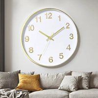 Jam Dinding Sederhana 30Cm Gaya Art Deco dengan Jarum Kuarsa Cetak Kustom Zhangzhou 12 inci Jam Dinding Cina