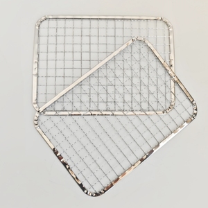 Opvouwbare roestvrijstalen BBQ-grillrooster van draadgaas, rond rechthoekig <span class=keywords><strong>set</strong></span> voor kamperen, houtskoolroker, gas, draagbaar rek - Product Image 1