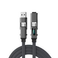 Cable de Datos 4 en 1 con Carga Rápida de 60W, Transferencia de Datos de Alta Velocidad, Cable de Carga Múltiple USB Tipo C