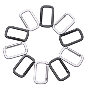 Oxydation Porte-clés Aluminium Crochets Plats <span class=keywords><strong>Mousqueton</strong></span> 50mm Noir Verrouillage Carré <span class=keywords><strong>Mousqueton</strong></span> <span class=keywords><strong>Avec</strong></span> <span class=keywords><strong>Sangle</strong></span> - Product Image 1