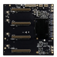 Placa base SFF-8654 SlimSAS a PCIe 4.0 X16 de 4 ranuras con chip de conmutación PLX88096 para tarjetas GPU/red de doble ancho en stock