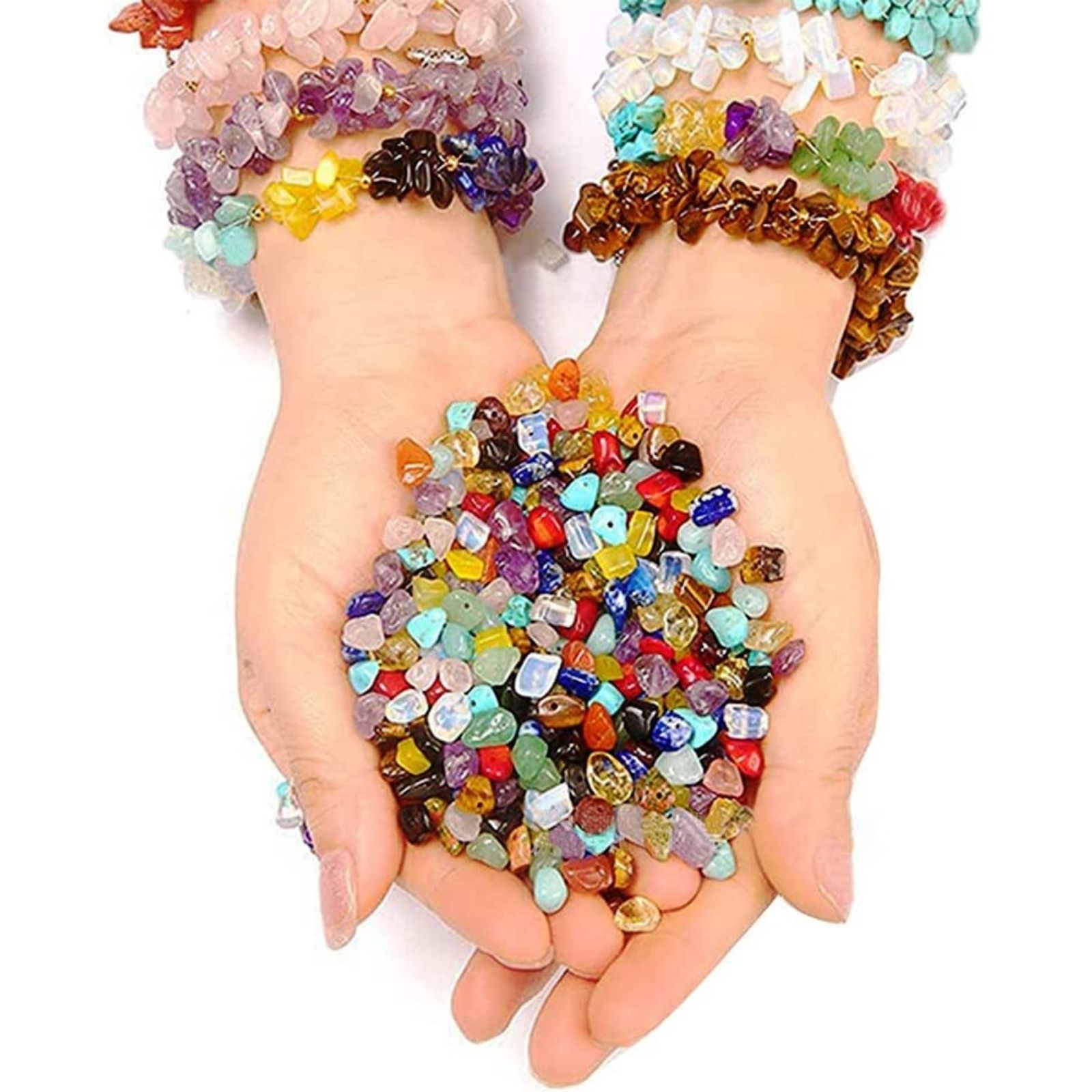 Customized Nature Stone Chips Bead Irregular Crushed Stone Handmade Jewelry Making Kit Accessory Jewelry Supply