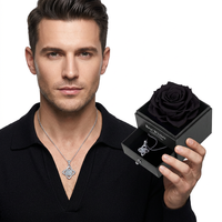 Hflora nouveau produit en gros roses conservées boîte à bijoux pour toujours fleur dans une boîte-cadeau cadeau de noël pour mère petite amie