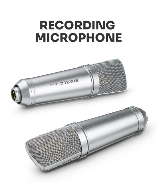 ST-6160 Professional Studio Condenser Microphone-Wired Computer Microphone with Noise Cancelling Cardioid Metal for Recording