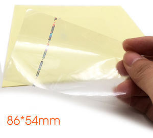 86*54 Mm粘着性透明透明ホログラムオーバーレイステッカー、2 mmシルバーストライプホログラムオーバーレイ<span class=keywords><strong>ID</strong></span>カード付き - Product Image 3