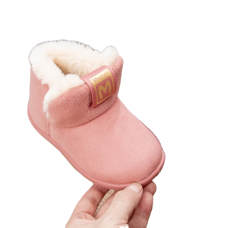 Зимняя обувь, сохраняющие тепло Теплая дутая куртка для младенцев Плюшевые ботинки для снежной погоды для малышей и детей постарше