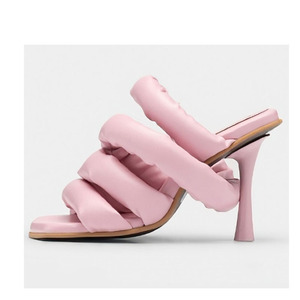 2024 carré bout ouvert fabricant été défilé de mode grande taille respirant femmes croix sangle Wrap <span class=keywords><strong>Mules</strong></span> talons hauts sandales - Product Image 2