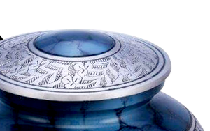 Blue Cross Memorial Cremation <b>Urn</b> for Human Ashes <b>Large</b> Adult Metal Funeral <b>Urn</b> with Velvet Bag Decorative Keepsake - Product Image 2