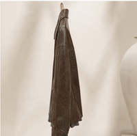 Veste en cuir de mouton surdimensionnée pour femmes, col à revers, fermeture éclair sur le devant, grandes poches plaquées, manteau en peau de mouton véritable