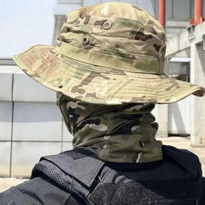 Breathable Hiking Camouflage Adjustable Boonie <b>Hat</b> <b>Summer</b> Outdoor Fishing Military-Style Sunscreen Boonie <b>Hat</b> With Mask - Product Image 2