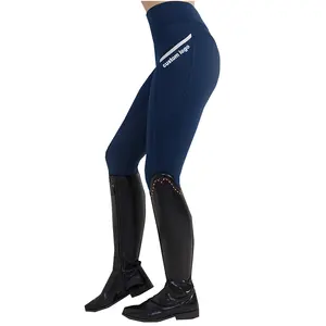 Wholesale Custom Women Equestrian Clothing Competition High Wasist Silicone Leggings Tights Breeches Equestrian Pants