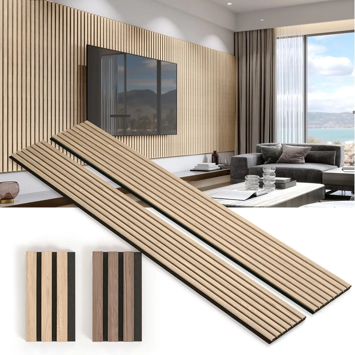 Slat PET acoustic panel wooden PET acoustic board Decoration Acoustic Wall Panels for Ceiling