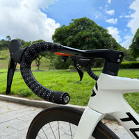 Manillar Integrado de Fibra de Carbono TOSEEK para Bicicleta de Carretera, Diámetro de Abrazadera 28.6mm, Caída 127mm, Alcance 77mm, con Soporte para Ciclocomputador