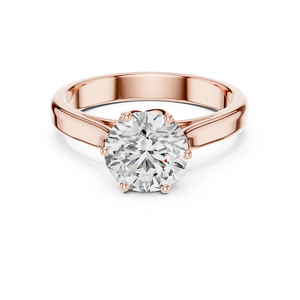 Anillo de Oro de 18k con Diamante Cultivado en Laboratorio Simple y Hermoso para Mujer, Corte Brillante Redondo, Certificado IDGL, Regalo de Boda y Aniversario - Product Image 3