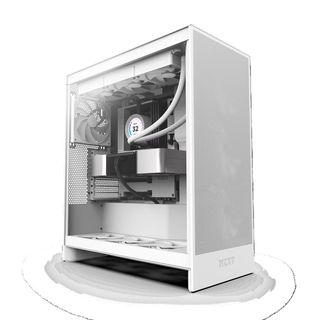 NZXT H7 Flow BLACK&WHITE Gaming case Mid-Tower ATX Airflow Case PC Chassis with Three 120mm Fans Pre-installed