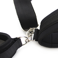 Ensemble de jouets sexuels en cuir noir pour hommes, bondage, SM, BDSM, menottes, sangles, bâillon, ensemble de liens croisés, équipement de retenue pour couples