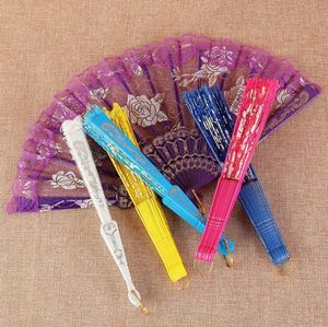 Wholesale New Design Spanish Folding <b>Hand</b> <b>Fans</b> Plastic Lace Floral Foldable Bamboo Crafts for Weddings and Events - Product Image 1