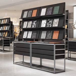 एल्यूमीनियम प्रोफ़ाइल डिचेबल पर्यावरण के अनुकूल आसान असेंबली डिस्प्ले रैक टाइल डीवीडी नमूना शेल्फ मध्य द्वीप मंजिल रैक - Product Image 4