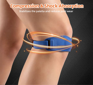 Sangle de soutien rotulien réglable pour le sport, en Spandex et Nylon, avec coussinet, pour la course, le basketball, le fitness, protection OEM - Product Image 2