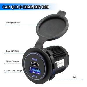 Installer un port USB dans la voiture, charge rapide USB C PD 12V QC 3.0 et type C PD DC 12V-24V, prise de courant double USB, câble 22awg - Product Image 2