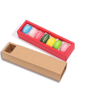 luxury drawer type folding gift food packaging box high quality macaron cookies packaging box macaron box