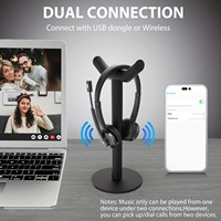 Casque sans fil supra-auriculaire 2026 à succès avec micro antibruit et fonction Mute pour PC, ordinateur portable, Zoom, MS Teams