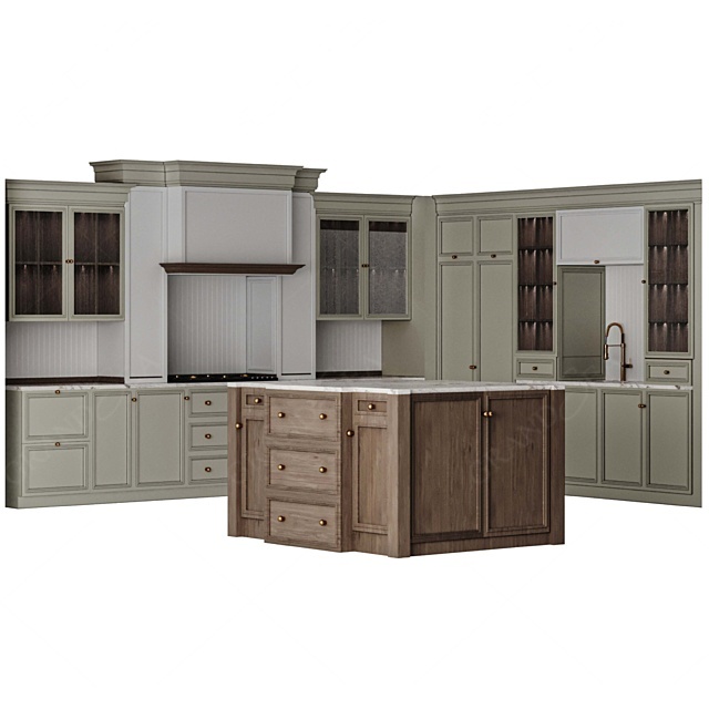 American Style Kitchen Storage Cupboard Cabinet