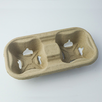 Support à gobelets jetable écologique en pâte à papier réutilisable pour 4 gobelets – Plateau de transport à emporter