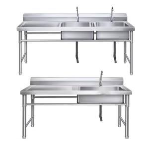 Évier de cuisine professionnel en acier inoxydable à cuve profonde pour restaurants et hôtels, avec service de nettoyage - Product Image 1