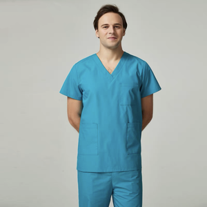 Conjunto de uniforme médico de dentista de poliéster de algodón elástico a la moda de fábrica - Product Image 2