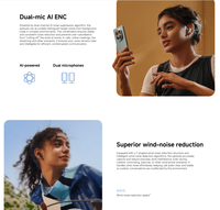 Pour REDMI Buds 8 Lite : appels clairs avec double micro, réduction active du bruit, jusqu'à 36 heures d'autonomie prolongée.