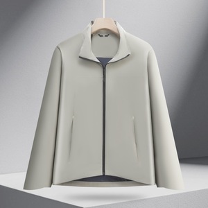 Stand Up Collar Windbreaker Jacket Unisex Solid Color Contrast With Inner Liner Workwear Winter - Product Image 3