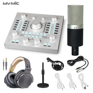 NX3 Kit de microphone pour carte son en direct professionnel Microphone de studio d'enregistrement pour diffusion en direct <span class=keywords><strong>YouTube</strong></span> avec casque d'écoute - Product Image 1