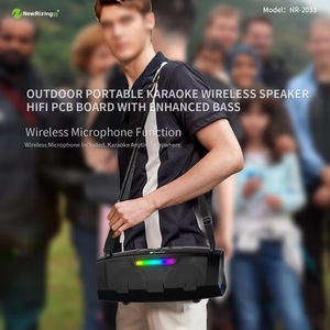 Micro không dây mạnh mẽ 2 <span class=keywords><strong>MIC</strong></span> NR8888 RGB 40W 5000mAh, trọng lượng 3KG, loa Bluetooth di động, karaoke ngoài trời, có quai đeo, micro xtreme - Product Image 3
