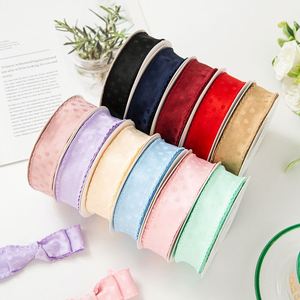 Ruban en tissu polyester à pois et dentelle ondulée pour accessoires capillaires DIY, vêtements floraux, nœuds, sangles, cadeaux d'anniversaire - Product Image 2