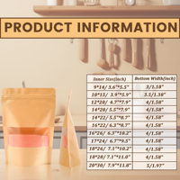 Sachet alimentaire en papier kraft réutilisable de haute qualité avec fenêtre transparente
