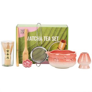 Juego de Té Matcha de Cerámica con Lazo de Mariposa y Logotipo Personalizado, Kit de Caja de Regalo para Ceremonia Japonesa de Matcha con Batidor de Bambú - Product Image 4
