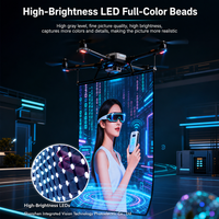 Écran LED volant couleur monté sur drone, luminosité 2000 cd, étanche IP65, angle de vision 360°, pliable, personnalisable, en maille pour