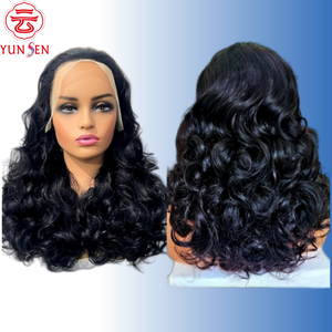 <span class=keywords><strong>Perruque</strong></span> frontale complète bouclée et rebondissante en cheveux humains, densité 220 % - Product Image 1