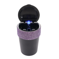 Nouvel Cendrier de Voiture Portable 2026 avec Décoration Diamantée, Cendrier en Plastique pour Cigarettes avec Écran LED, Emballage Boîte