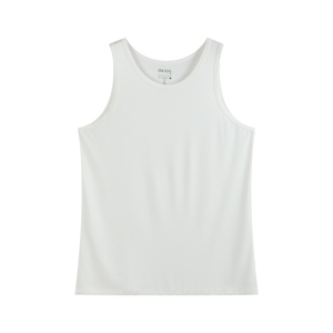 Hot Mùa Hè Bán Hàng Người Đàn Ông Của Tre Đồ Ngủ Thoải Mái Đồ Ngủ Màu Trắng Tinh Khiết Không Tay Vòng Cổ Vest - Product Image 2