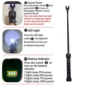 LOYY Nuevo Látigo Eléctrico Extensible de Tres Secciones, Impermeable, de Plástico, para Ganado, <span class=keywords><strong>Cabras</strong></span> y Cerdos, con Mango de Choque, 3.6V, 1 Año de Garantía - Product Image 4
