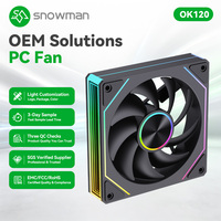 Ventilateur de boîtier PC OK120 ARGB WH 120 mm blanc PWM à roulement fluide, 16dBA silencieux, synchronisation 3/4 broches, raccordement en série, dissipateur thermique pour PC de jeu