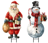 2er-Pack Mehrsprachiger Weihnachtsmann-Babydrache, Metallene Feen-Sprühhorn mit Schneeflocken-Effekt, Feiertagsgarten-Dekoration