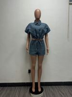 Ensemble deux pièces S-XXL : T-shirt court et short cycliste en jean de marque – Collection été 2026