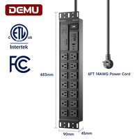 Barre d'alimentation pour rack de serveur 19 pouces certifiée ETL FCC pour armoire réseau avec 14 prises US 125V 15A 1875W câble de 2 m