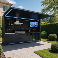 Îlot BBQ tout-en-un sur mesure en acier inoxydable SUS304, étanche, avec conception 3D gratuite en 48h, garantie 50 ans, moderne et modulaire pour l'extérieur