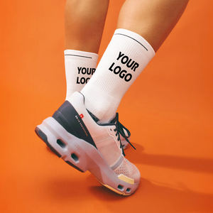 Calcetines deportivos con logotipo personalizado para hombre, calcetín atlético de entrenamiento de tripulación, calcetines deportivos de punto transpirables con logotipo de diseño - Product Image 3