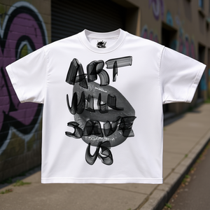 T-shirt con grafica Art Will Save Us, vestibilità ampia, stile streetwear Y2K - Product Image 3